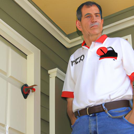 A homeowner discusses pest concerns with a knowledgeable pest control inspector.